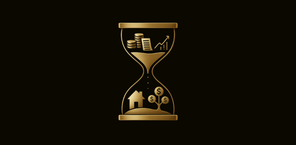 ampulheta mostrando os riscos de confiar apenas na previdência privada para a aposentadoria.