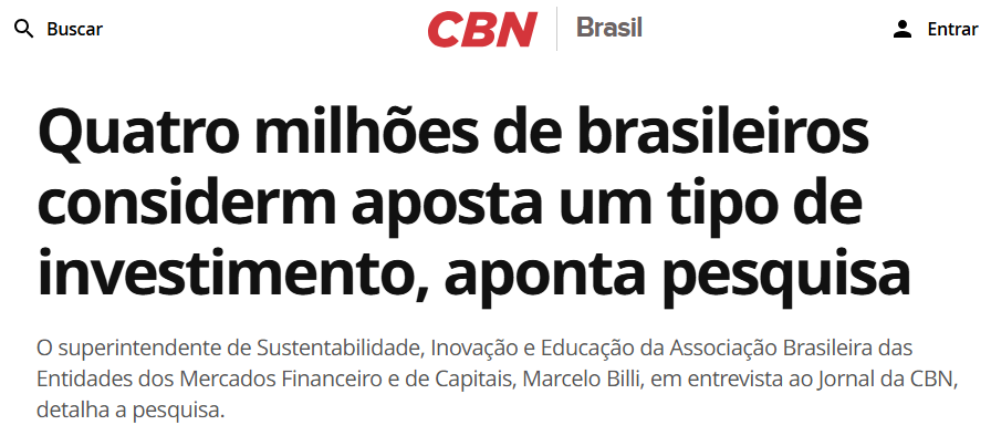Manchete sobre apostas esportivas, que se configura como um dos principais erros de invesidores iniciantes

